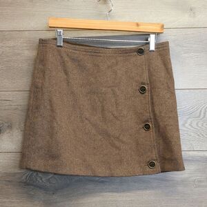 Prana Nicky Wool Blend Side Button Wrap Skirt Women's Size 6